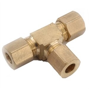 Anderson Metals 750064-06 Brass Compression Tee, 3/8&quot;