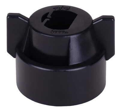 QJ Flat Spray Nozzle Cap, Black w/Gasket