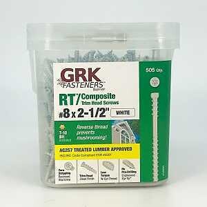 GRK 16630 RT Composite White Trim Head Finish Screws, 8X2&quot;