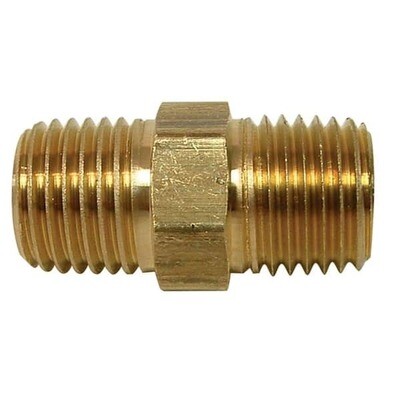 Anderson Metals Brass Hex Pipe Nipple, 1/8&quot;