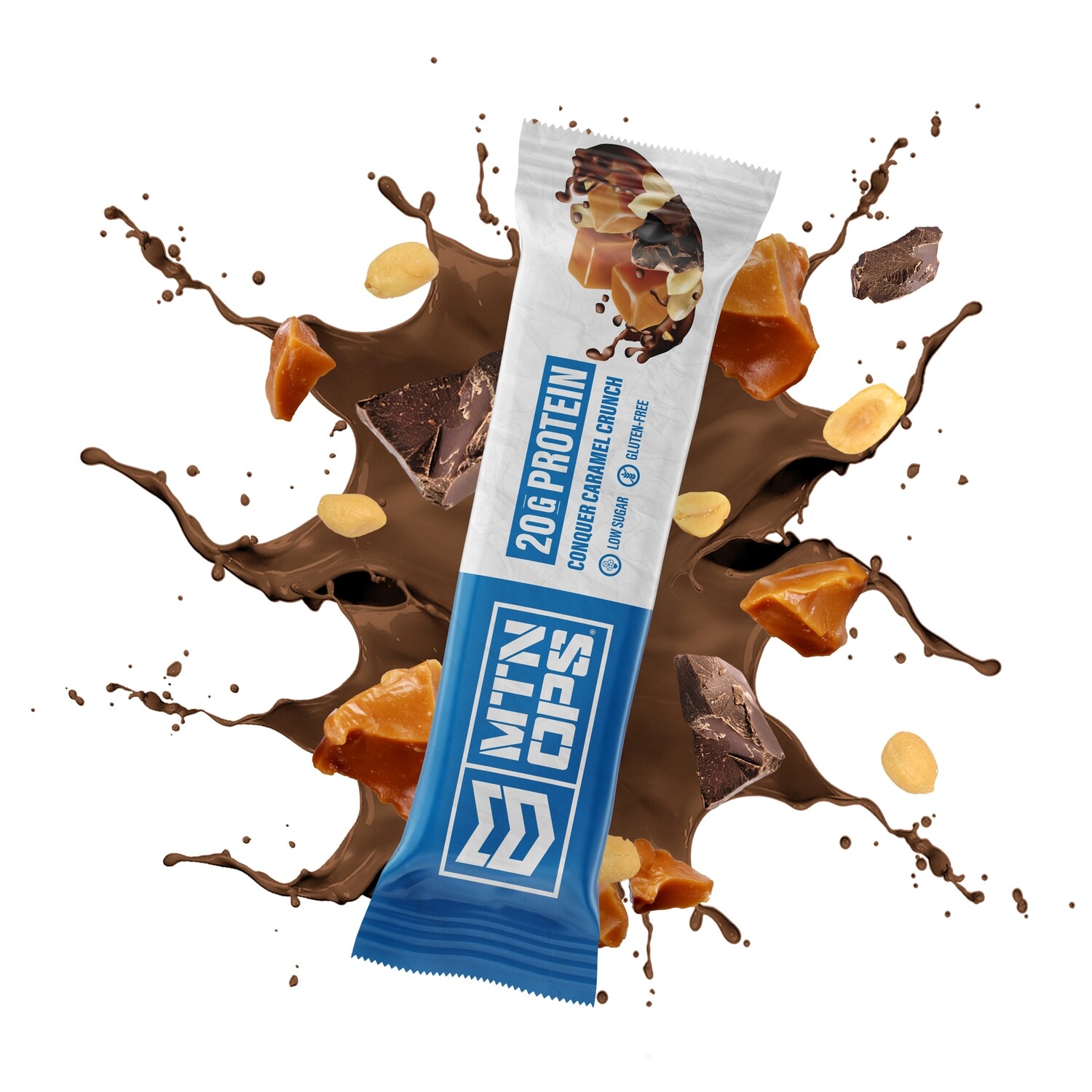 MTN OPS Conquer Caramel Crunch Protein Bar, 20G Protein, 4G or less Sugar