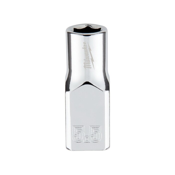 Milwaukee 1/4&quot; Drive Metric Shallow Socket, 5.5mm