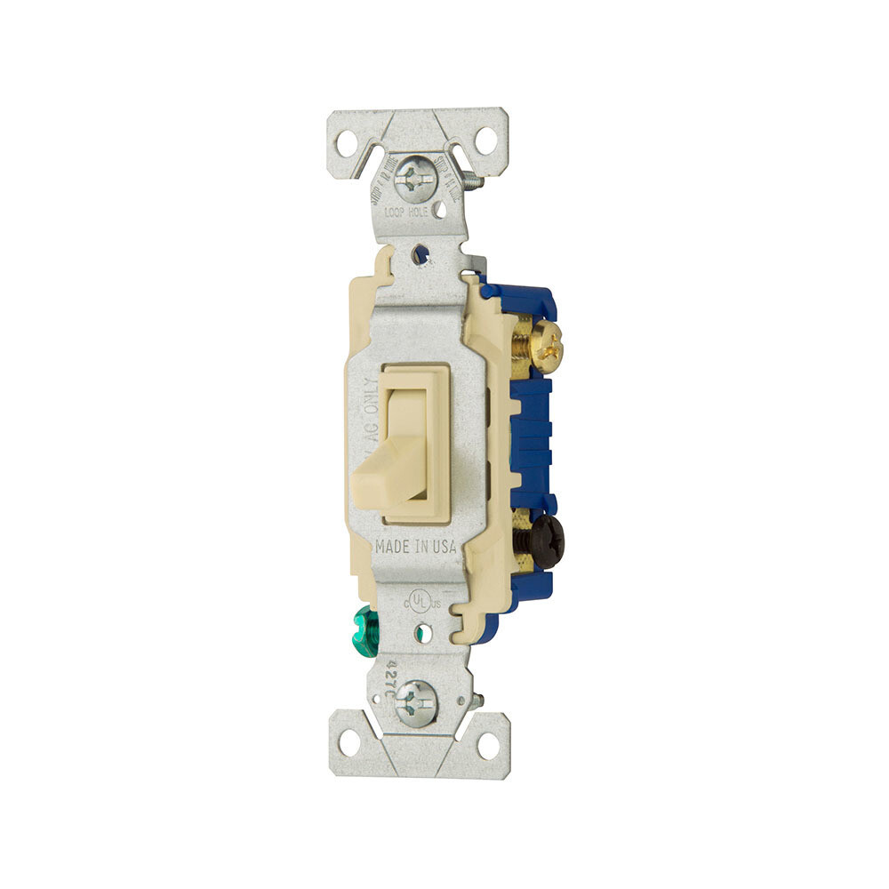 Eaton 1303-7V Ivory 3-Way Light Switch
