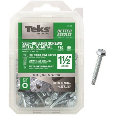 Teks Self-Drilling Screws, #10X1-1/2&quot;