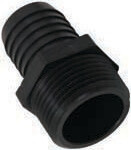 Poly Male Adaptor, 1/8&quot;MPX1/4&quot;Barb