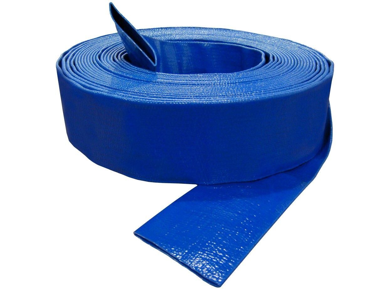 Blue PVC Lay-Flat Hose, 2”X300Ft