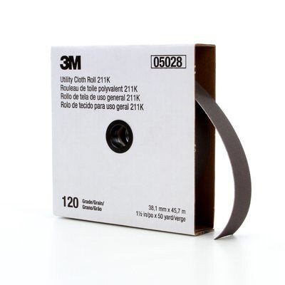 3M 211K 05028 Emery Cloth, 1-1/2&quot; Wide 120-Grit