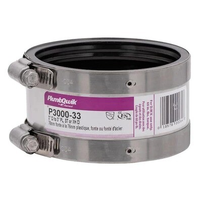 Fernco P3000-33 Coupler for 3&quot; SCH40 PVC