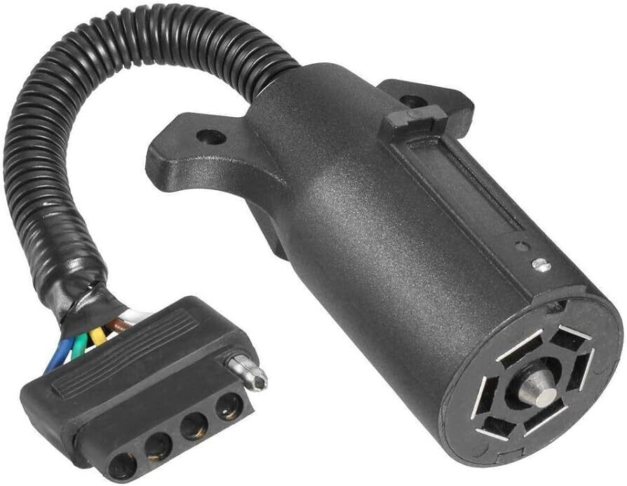 New Sun 7-Way Round to 7-Way Flat RV  Trailer Adaptor
