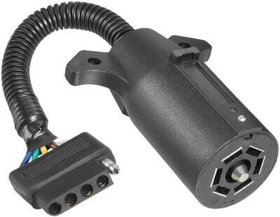 New Sun 7-Way Round to 7-Way Flat RV  Trailer Adaptor