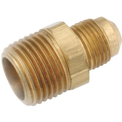 Anderson Metals 754048-0608 Brass Connector, 3/8&quot; Male Flare X1/2&quot; MPT