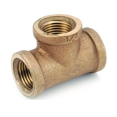 Anderson Metals 738101-02 Brass Pipe Tee, 1/8&quot;