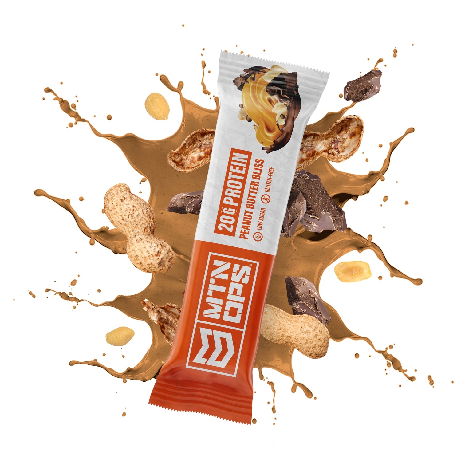 MTN OPS Peanut Butter Bliss Protein Bar, 20G Protein, 4G or less Sugar
