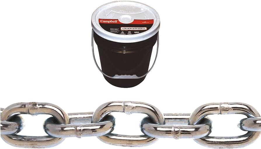 Baron Mfg PC30516P Brite Proof Coil Chain, 5/16&quot; Grade 30, 1900Lb WLL