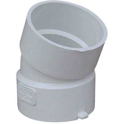 IPEX 414203BC PVC S&amp;D Ell, 3&quot; 22.5Deg