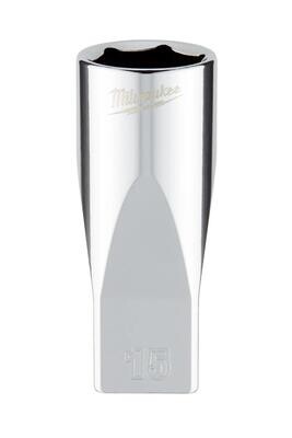 Milwaukee 1/4&quot; Drive Metric Deep Socket, 15mm