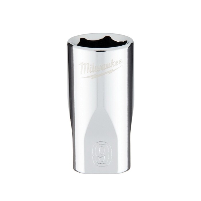Milwaukee 1/4&quot; Drive Metric Shallow Socket, 9mm