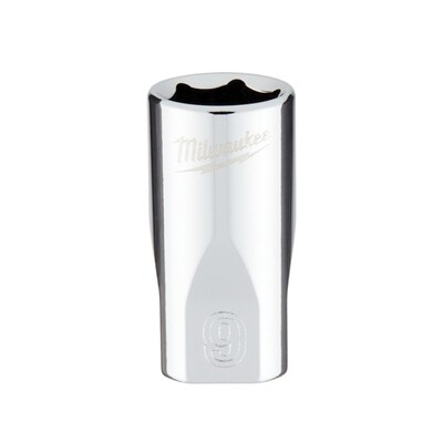 Milwaukee 1/4&quot; Drive Metric Shallow Socket, 9mm
