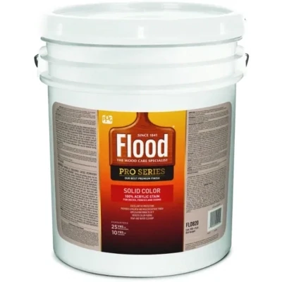 Flood FLD820-05 Solid White Exterior Wood Stain, 5Gal