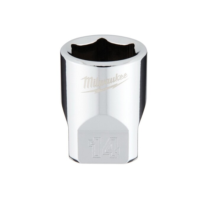 Milwaukee 1/4&quot; Drive Metric Shallow Socket, 14mm
