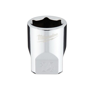 Milwaukee 1/4&quot; Drive Metric Shallow Socket, 14mm