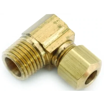 Anderson Metals 750069-0806 Brass Compression Adaptor Ell, 1/2&quot;CX3/8&quot;MPT