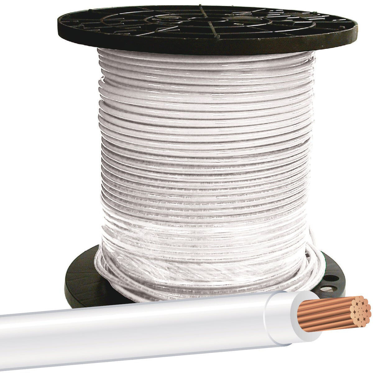 Southwire 20494101 Single Building Wire, 6Ga White-STR, THHN