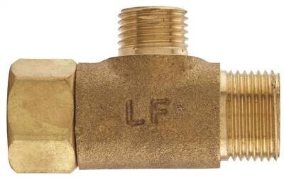 PlumbPak PP2037LF Brass Water Connect Tee, 3/8FPX3/8CX1/4C