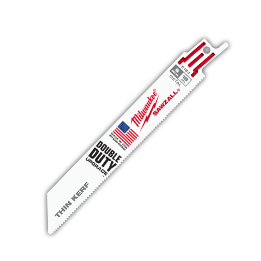 Milwaukee Double Duty Thin Kerf, 6&quot; 18 TPI SAWZALL® Blade 10Pk
