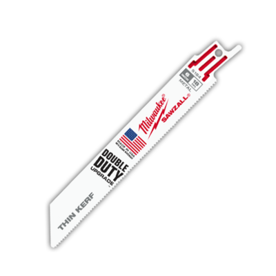 Milwaukee Double Duty Thin Kerf, 6&quot; 18 TPI SAWZALL® Blade 10Pk