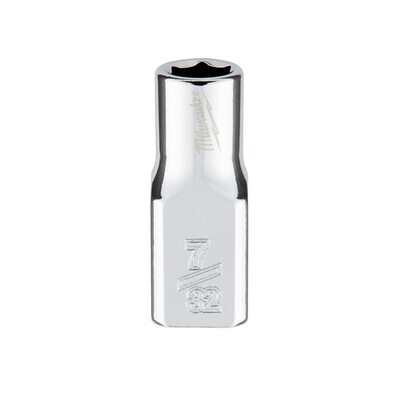 Milwaukee 1/4&quot; Drive SAE Shallow Socket, 7/32&quot;
