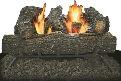 Kozy World GLD1855T Gas Log Set w/Thermostat, 13&quot;X20&quot;,  30,000Btu/1000SQ Ft (Dual Fuel)