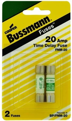 FNM-5 Delay Cartridge Fuse, 20A 2pk  .4&quot;X1-1/2&quot;