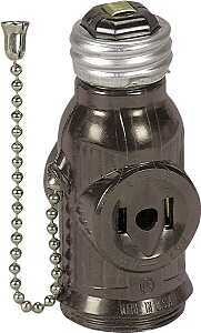 Eaton 718B Brown Pull Chain Lampholder Adaptor