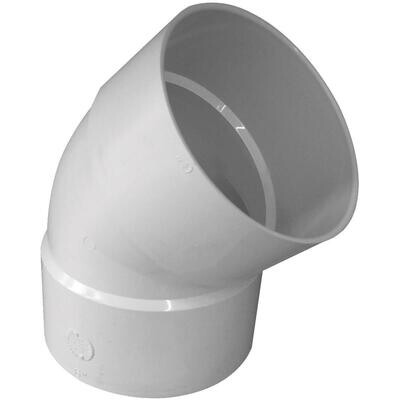CANPLAS 414186BC PVC S&amp;D Ell, 6&quot; 45Deg