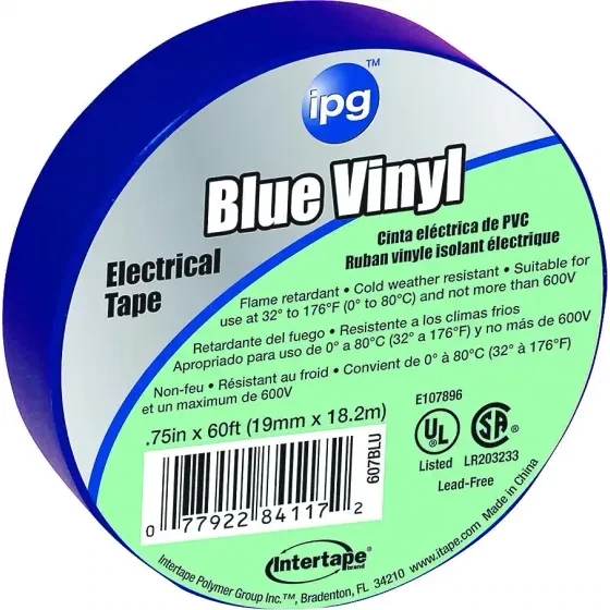IPG 85831 Blue Vinyl Electrical Tape, 3/4&quot;X66&#39;