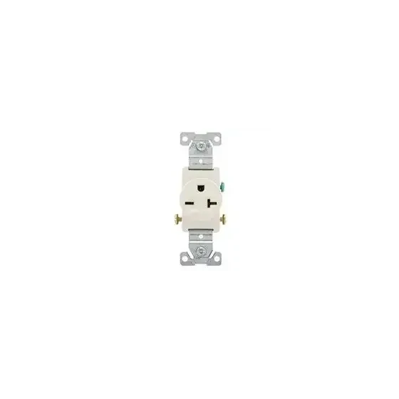 Eaton 1876LA Lt Almond Single Receptacle, 20A 250V