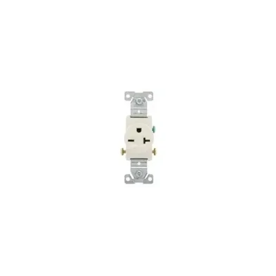 Eaton 1876LA Lt Almond Single Receptacle, 20A 250V