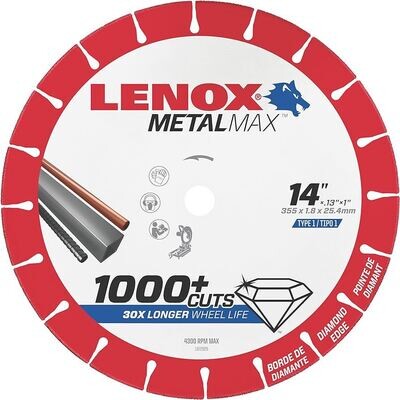 Lenox &quot;Metalmax&quot; 1972929 Cut-Off Wheel, 14&quot;