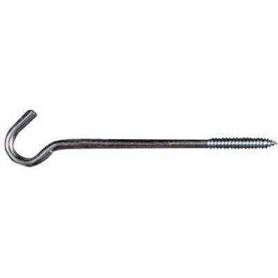 National N221-002 Screw Hook, 3/8&quot;X10&quot; Zinc 150Lb WLL