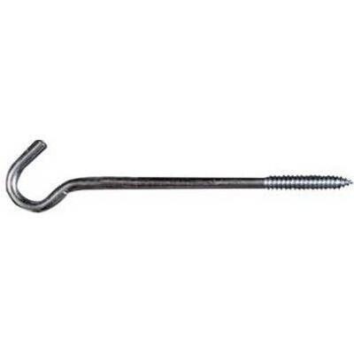 National N221-002 Screw Hook, 3/8&quot;X10&quot; Zinc 150Lb WLL