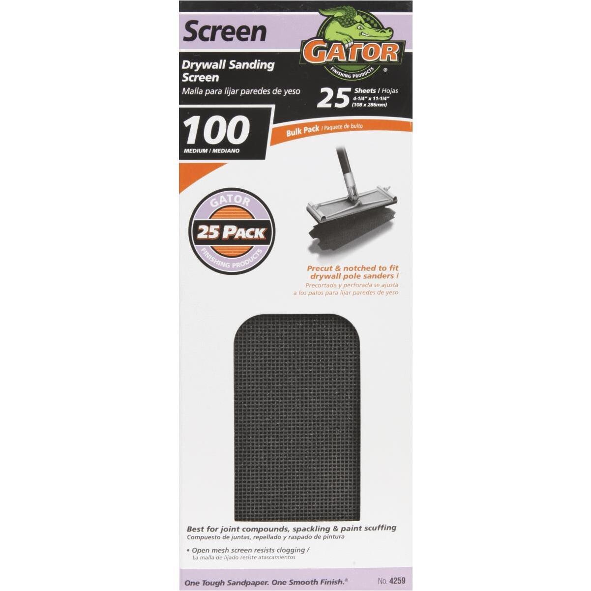 Gator 3303 Sanding Screen, 4-1/4&quot;x11-1/4&quot; 100G