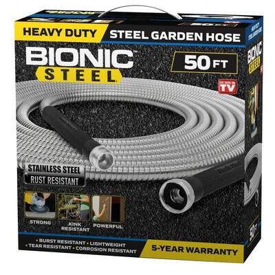 Bionic 1582 HD Stainless Steel Garden Hose, 5/8&quot;X50Ft