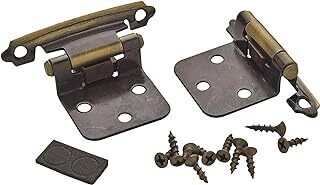 Amerock BPR3428BB Antique Brass Variable Overlay Hinges, 2Pk