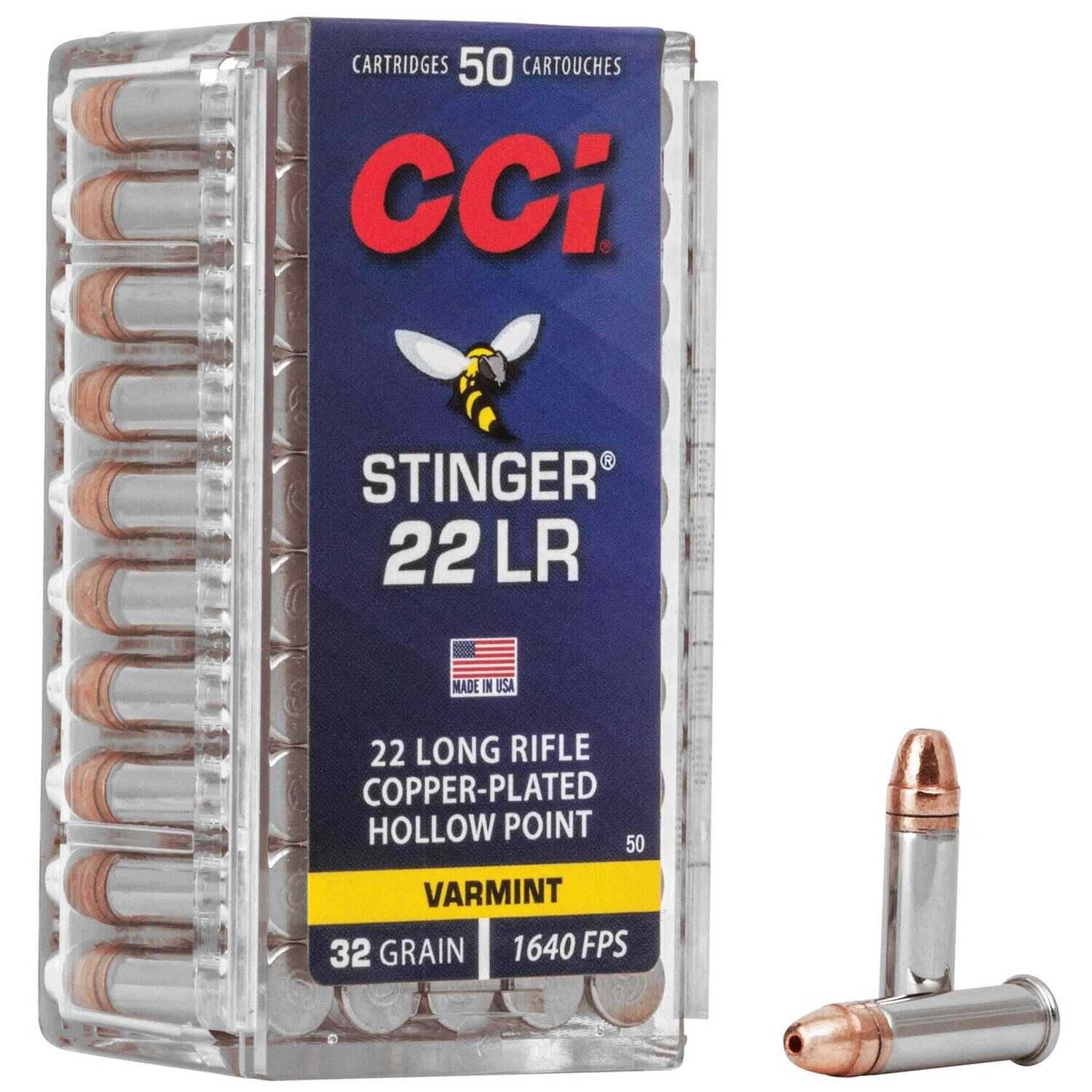 CCI .22 LR HP Stinger Ammo,  50Ct