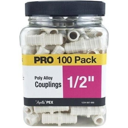 Apollo PXPAC12100JR Poly Pex Coupler, 1/2&quot; 100Pk
