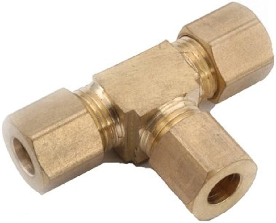 Anderson Metals 750064-10 Brass Compression Tee, 5/8&quot;