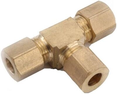 Anderson Metals 750064-10 Brass Compression Tee, 5/8&quot;