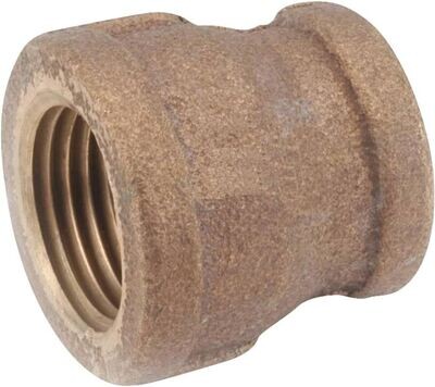Anderson Metals 738119-0806 Brass Reducer Coupler, 1/2&quot;X3/8&quot;