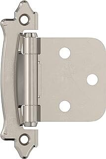 Amerock BPR7329G9 Sterling Nickel Self Closing Variable Overlay Hinges, 2Pk